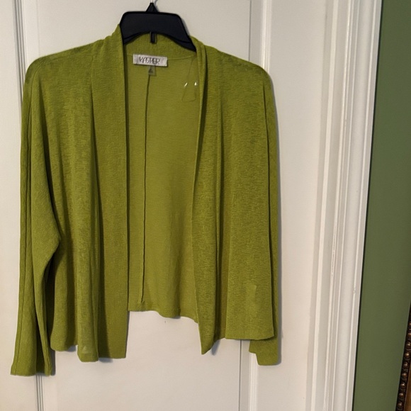 Kasper Women's Vibrant Green Open Cardigan - Picture 1 of 1